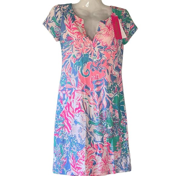 Lilly Pulitzer Dresses & Skirts - Lilly Pulitzer Sophiletta Mini Dress NEW WITH TAGS  Viva La Lilly  Split V-Neck